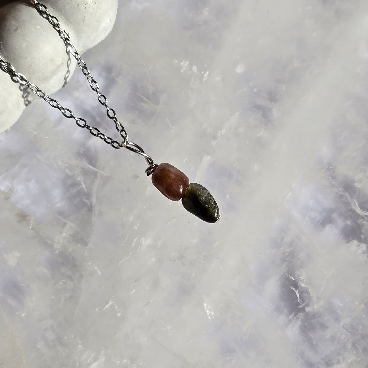 Pink And Green Tourmaline - Necklace