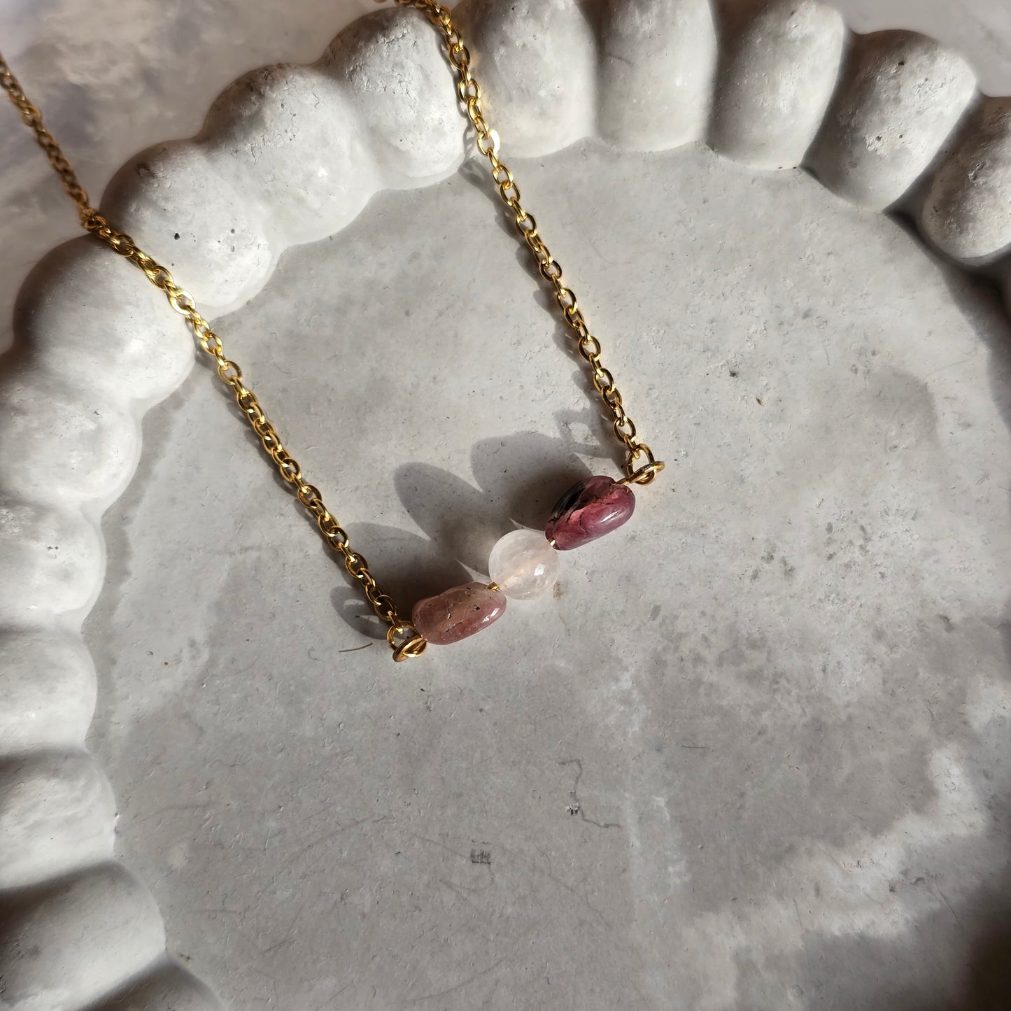 Rose Quartz and Pink Tourmaline Necklace
