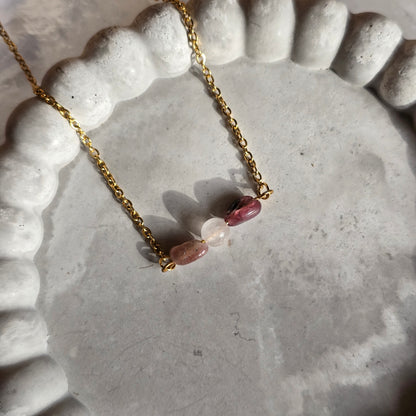 Rose Quartz and Pink Tourmaline Necklace