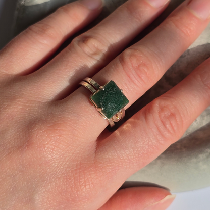Zeleni Aventurin - Kocka Prstan