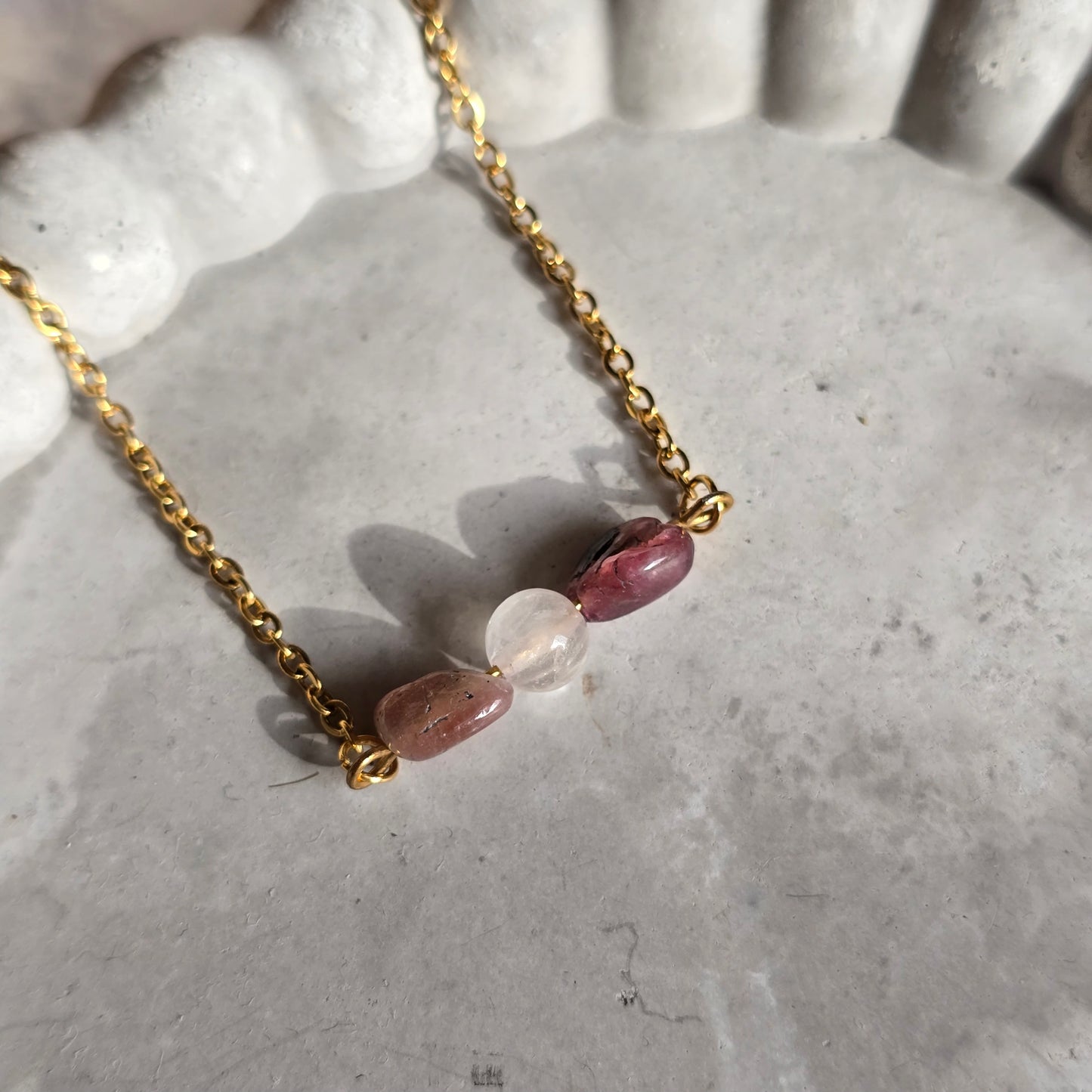 Rose Quartz and Pink Tourmaline Necklace