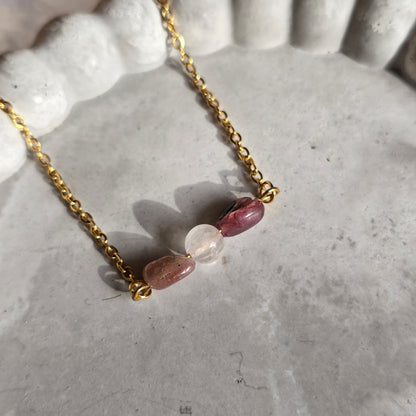 Rose Quartz and Pink Tourmaline Necklace