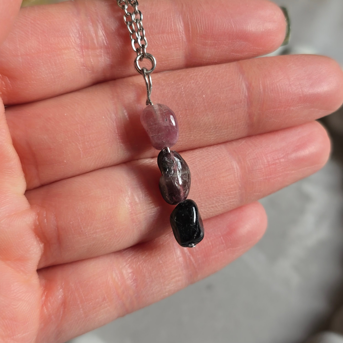 Pink and Green Tourmaline Necklace