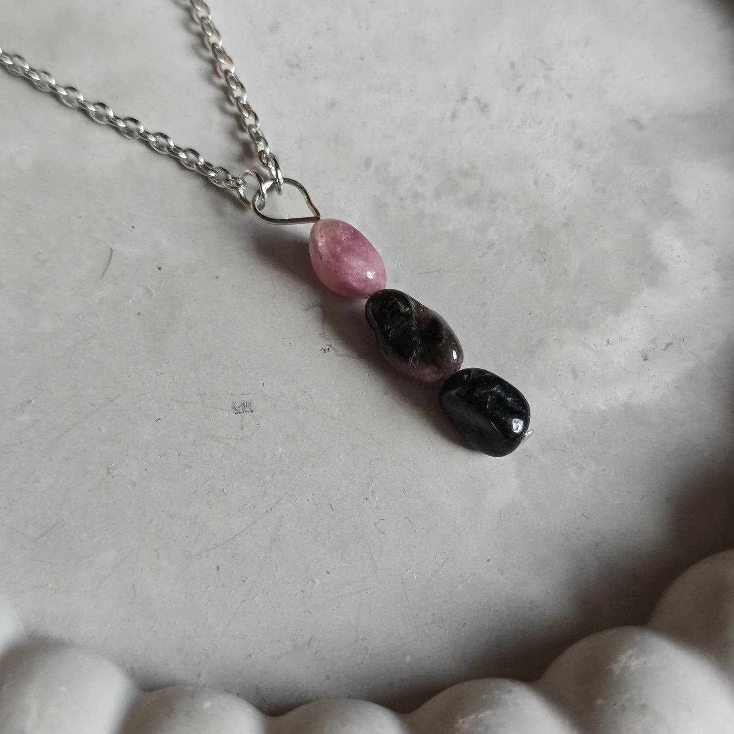 Pink and Green Tourmaline Necklace
