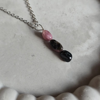Pink and Green Tourmaline Necklace