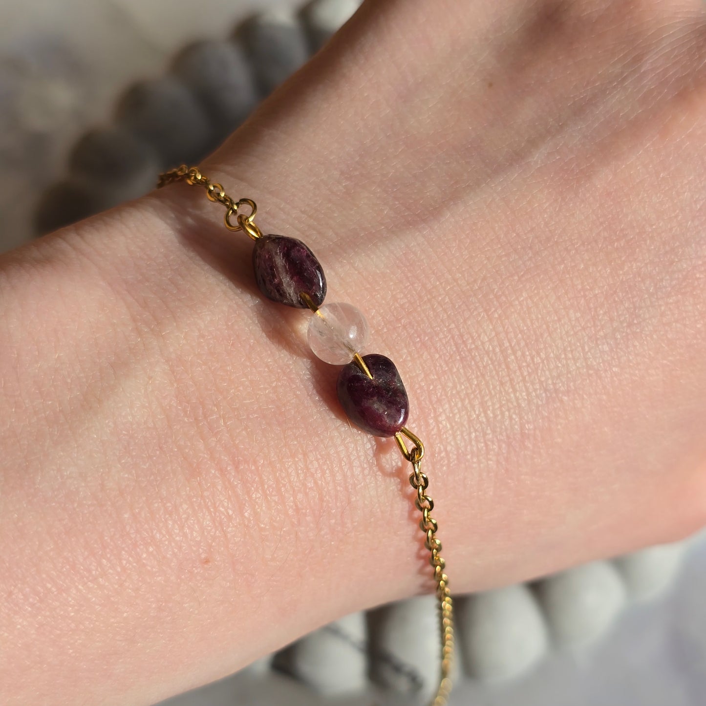Rose Quartz and Pink Tourmaline Bracelet