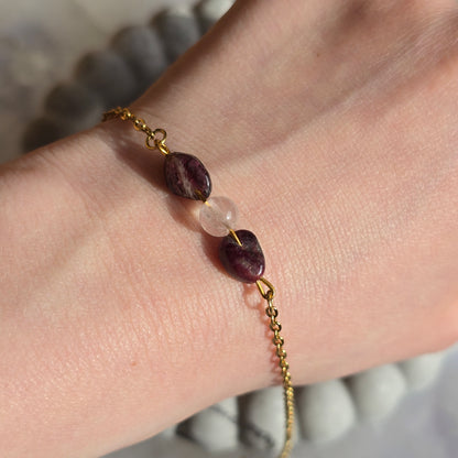 Rose Quartz and Pink Tourmaline Bracelet