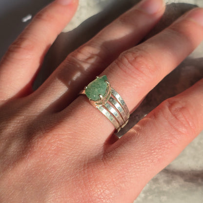 Zeleni Aventurin - Mini Solza Prstan