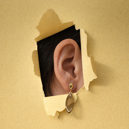 Smoky Quartz - Leaf Earrings
