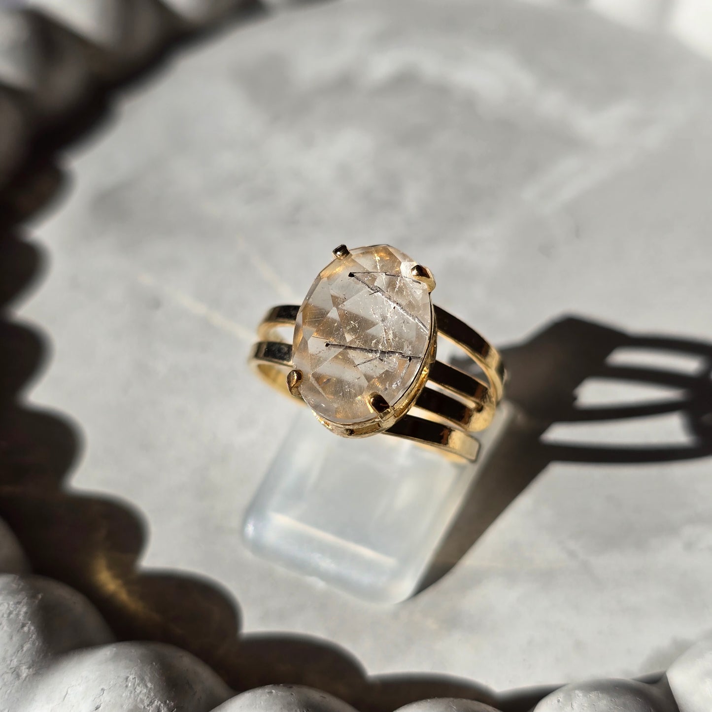 Tourmaline Inclusion - Oval Ring
