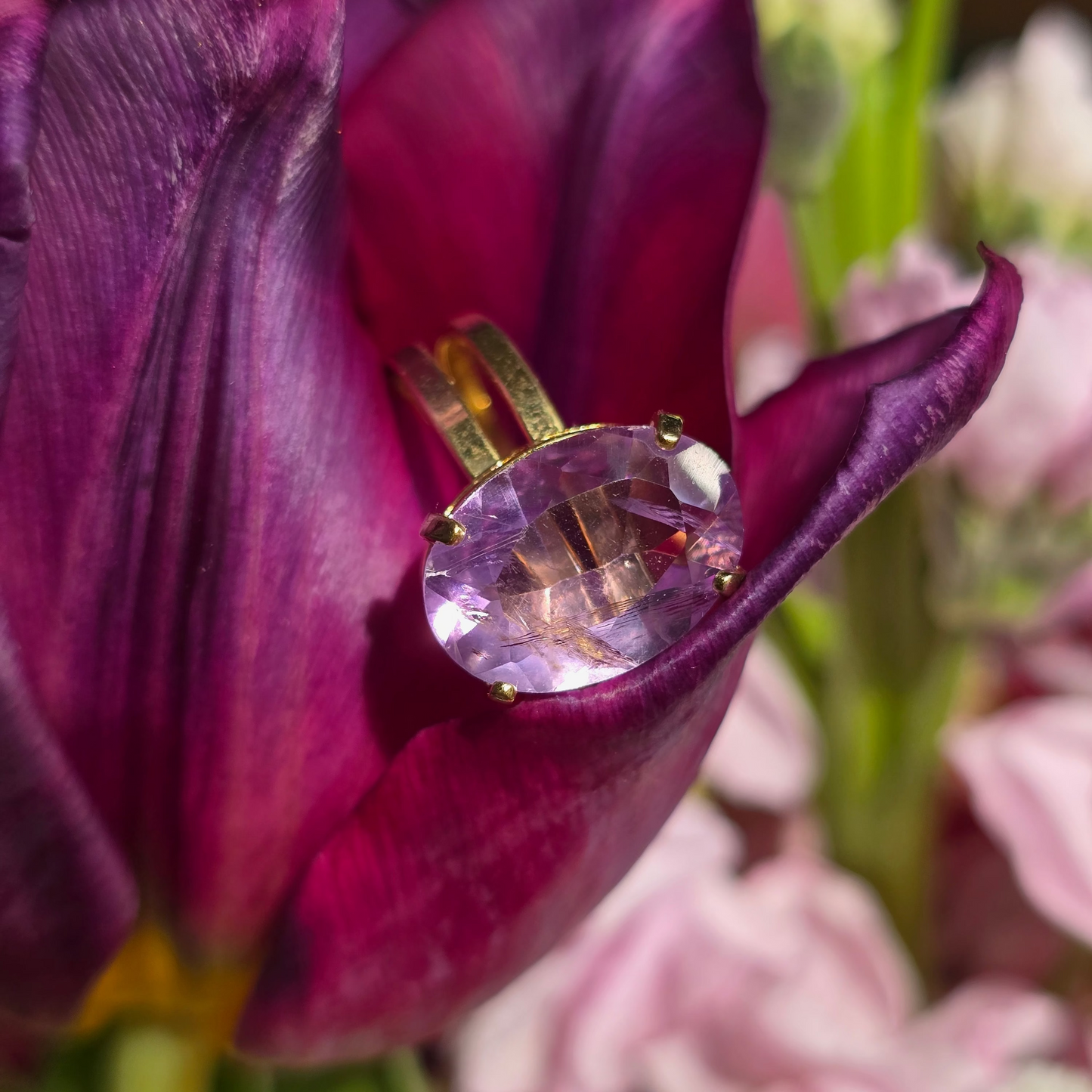 Amethyst - Small Oval Ring
