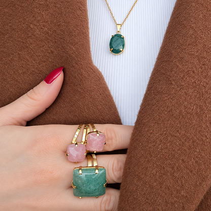 Green Aventurine - Cut Oval Chain