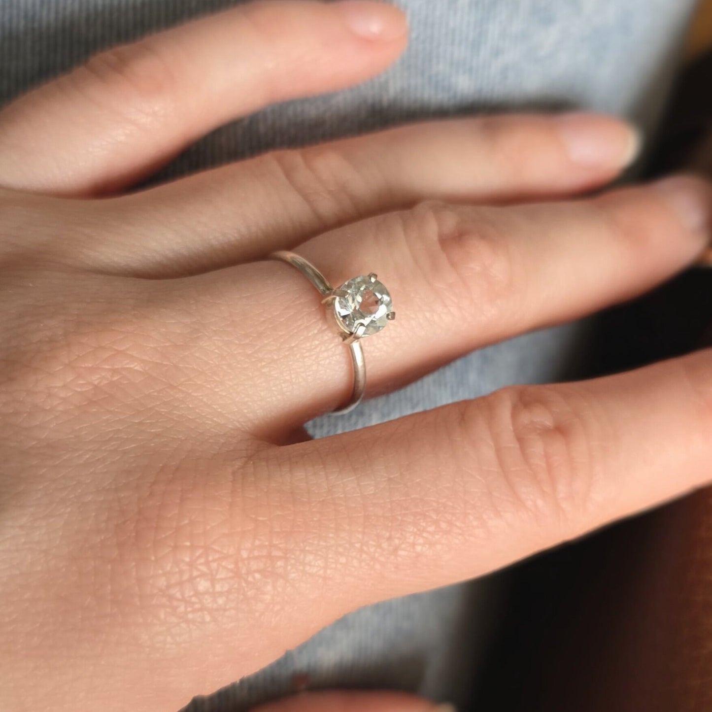 Aquamarine Circle - Silver Ring