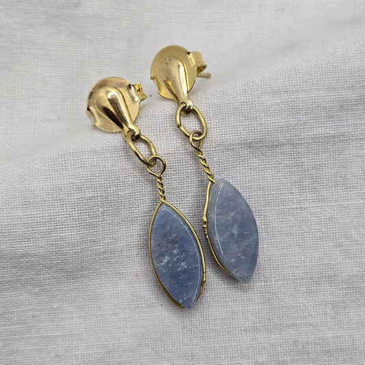 Modri Aventurin- Viseči Uhani