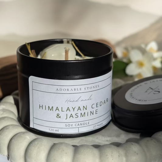 Himalayan Cedar & Jasmine - Sojina Sveča S Kristalom
