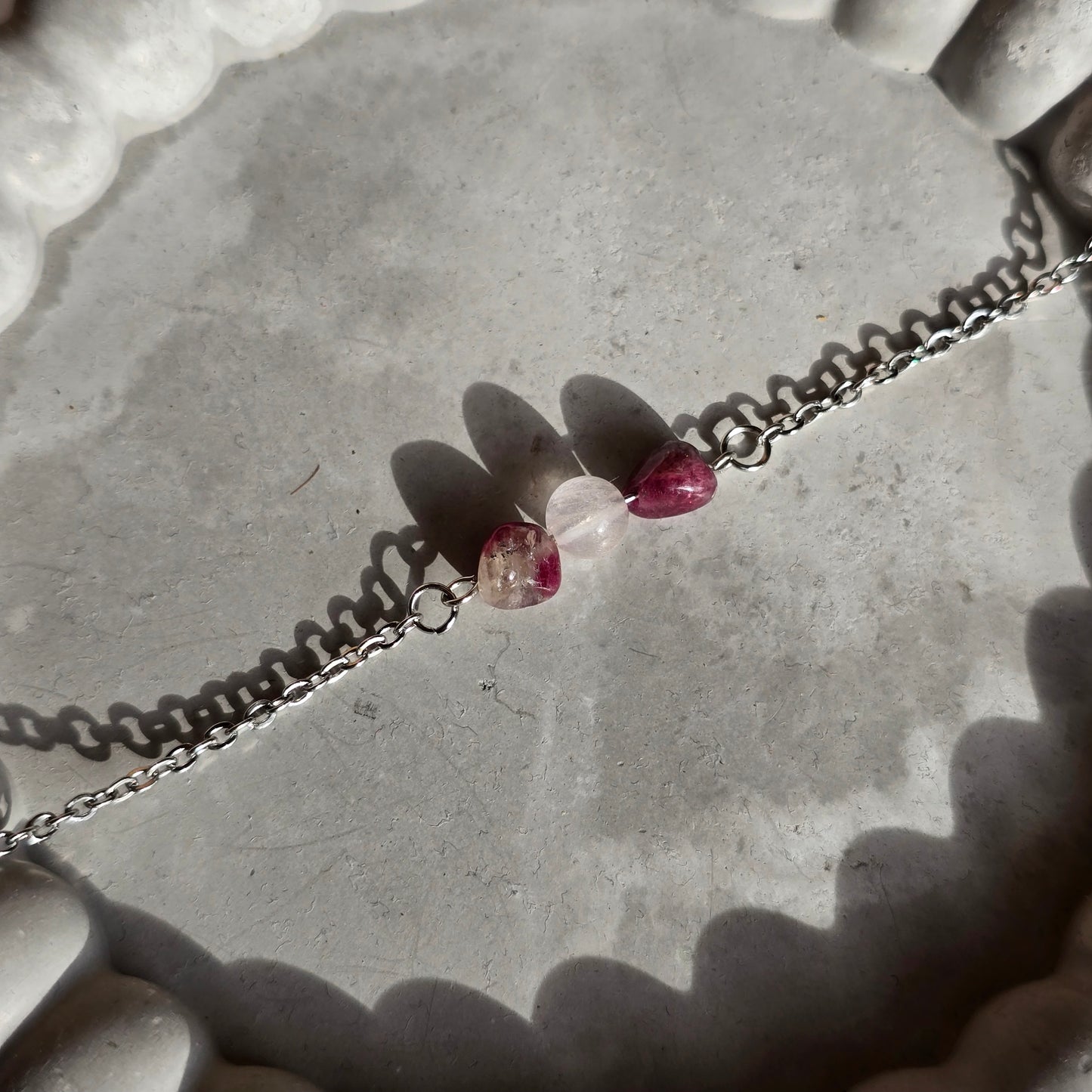 Rose Quartz and Pink Tourmaline Bracelet
