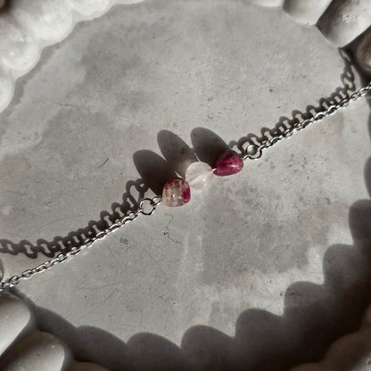 Rose Quartz and Pink Tourmaline Bracelet