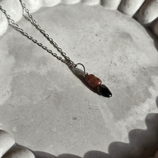 Roza In Zelen Turmalin - Verižica