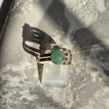 Zeleni Aventurin - Mini Solza Prstan