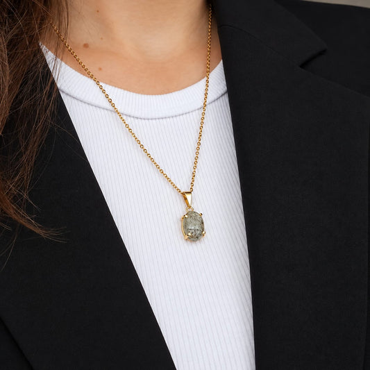 Lodolite - Mini Oval Necklace